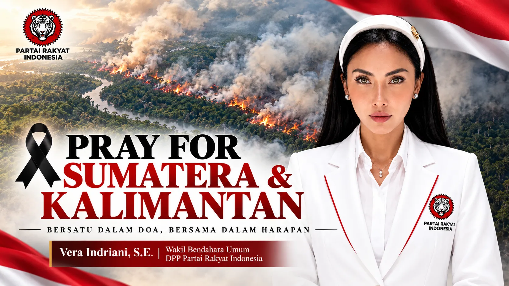 Partai Rakyat Indonesia Sampaikan Keprihatinan atas Kebakaran Hutan di Sumatera dan Kalimantan, Vera Indriani Ajak Masyarakat Bersatu dalam Kepedulian