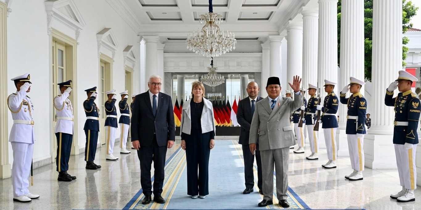 Hangat dan Penuh Kehormatan, Prabowo Jamu Presiden Jerman di Istana Negara