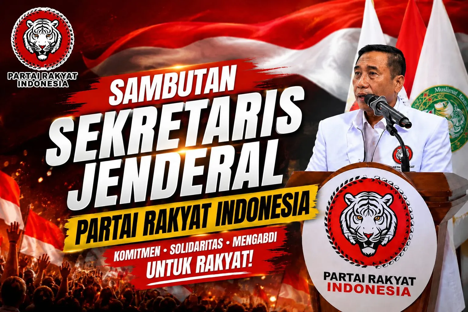 Peringati HUT ke-1 Partai Rakyat Indonesia, Sekretaris Jenderal DPP PRI, Mayjen TNI (Purn) Prof. Dr. Budi Pramono Tegaskan Tiga Pilar Utama Penguatan Partai