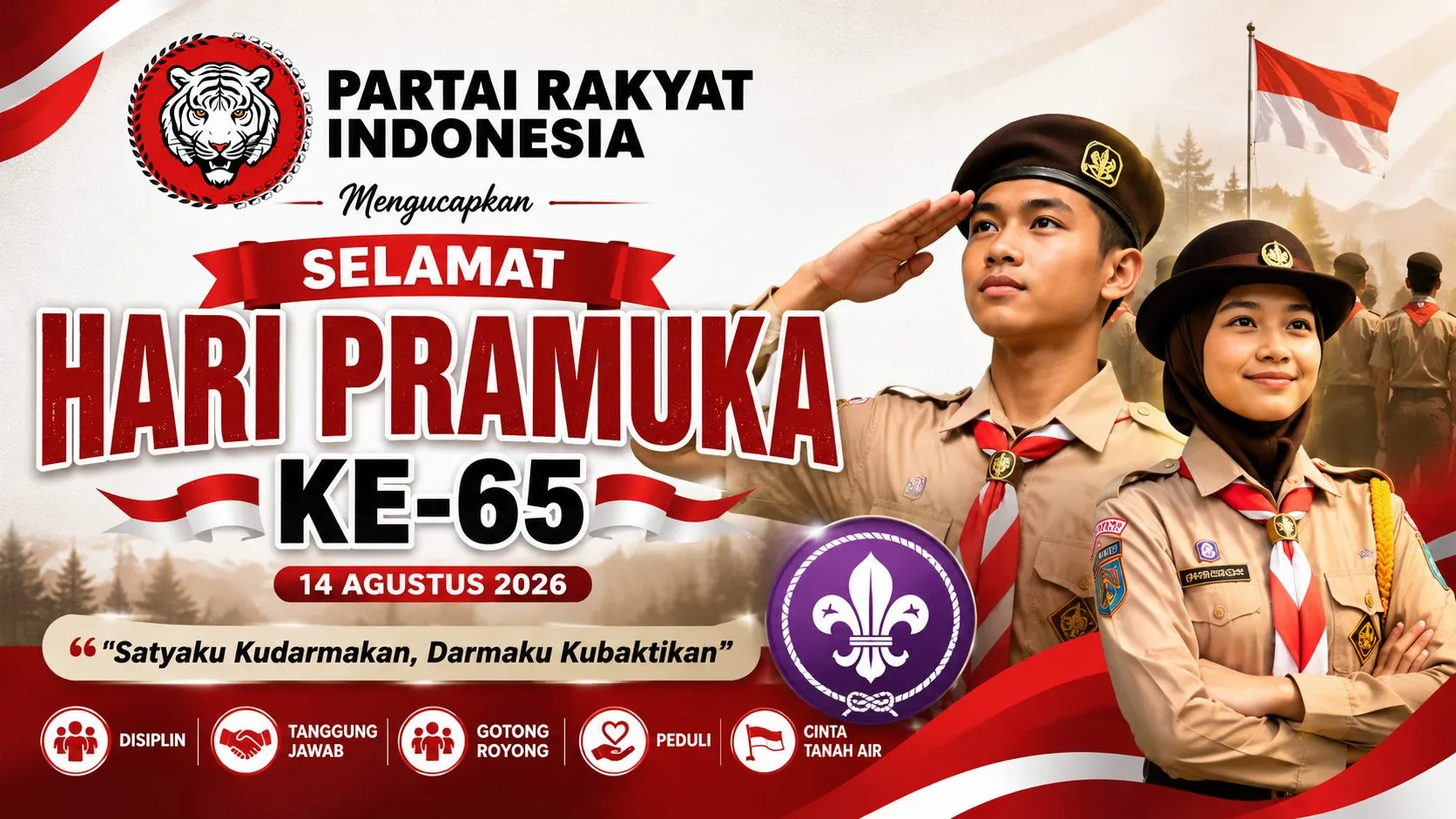 Keluarga Besar PRI Sampaikan Ucapan Selamat Hari Pramuka ke-65, Dorong Generasi Muda Perkuat Karakter Menuju Indonesia Emas 2045