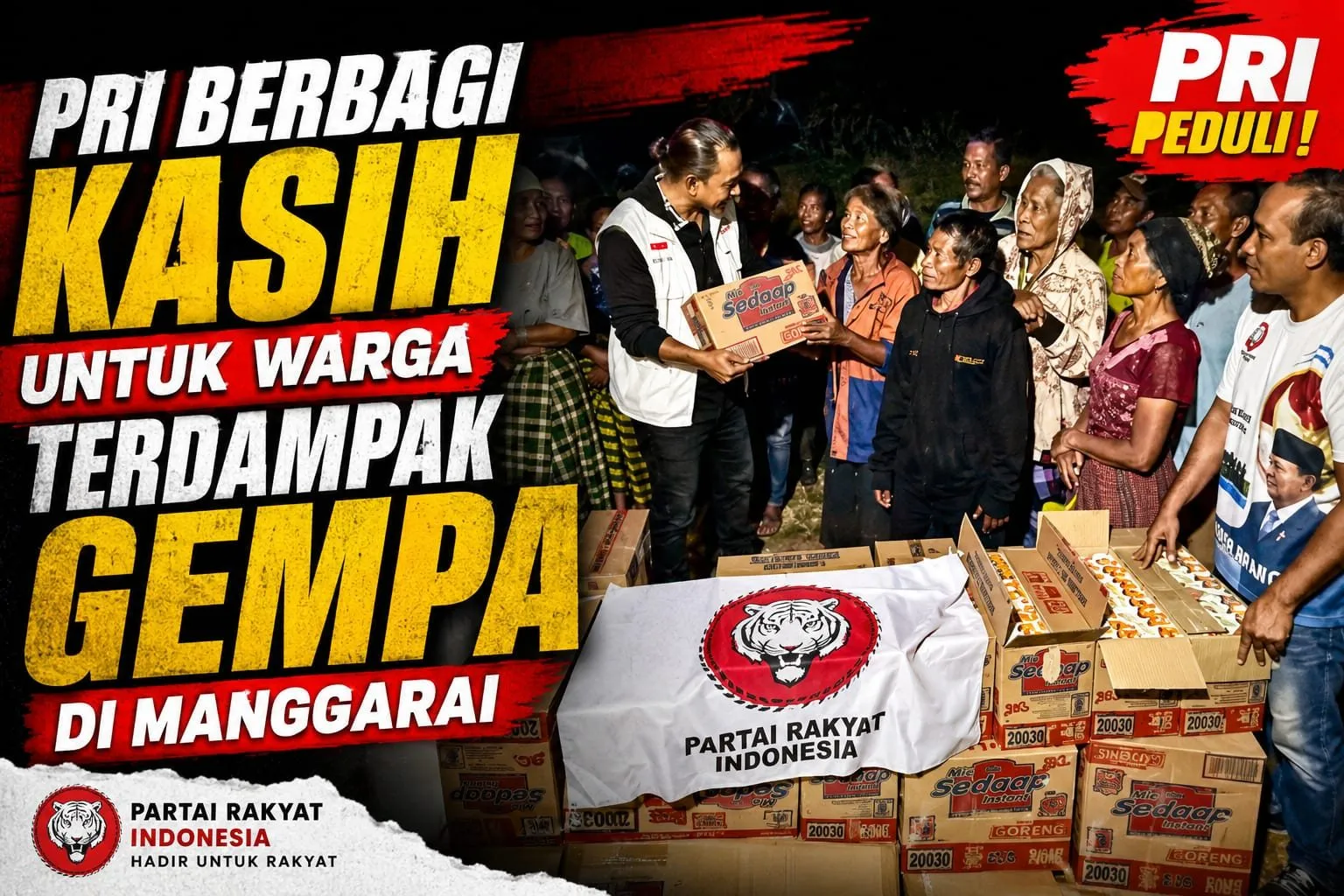 PRI NTT Hadir di Tengah Warga Terdampak Gempa Manggarai, Vicoas Amalo Tekankan Pentingnya Solidaritas dan Gotong Royong