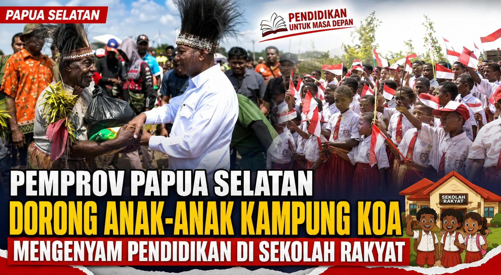 Pemprov Papua Selatan Dorong Anak-Anak Kampung Koa Mengenyam Pendidikan di Sekolah Rakyat