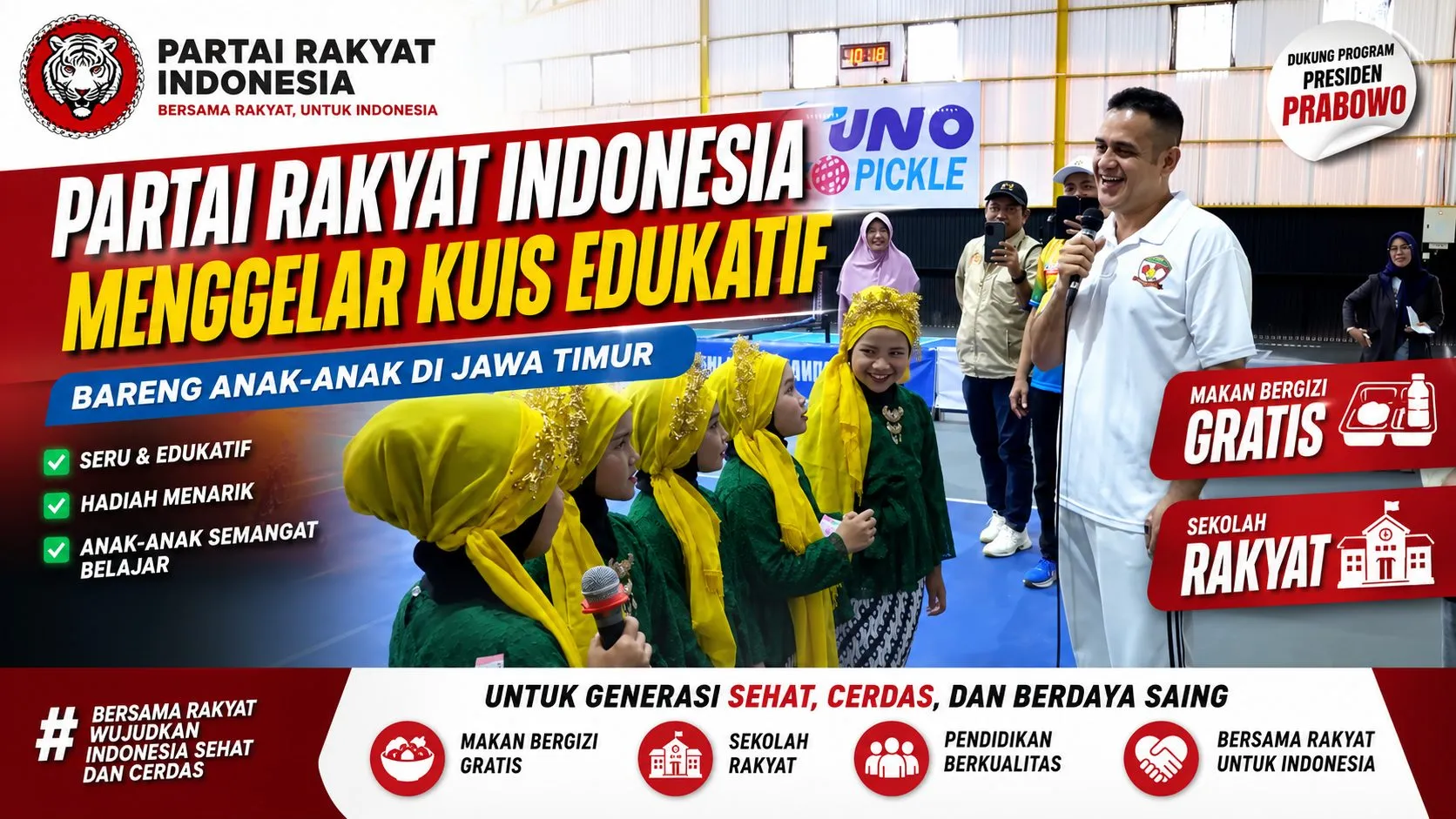 Sosialisasikan Program Unggulan Pemerintah, Partai Rakyat Indonesia Gelar Kuis Edukatif Bareng Anak-Anak di Jawa Timur