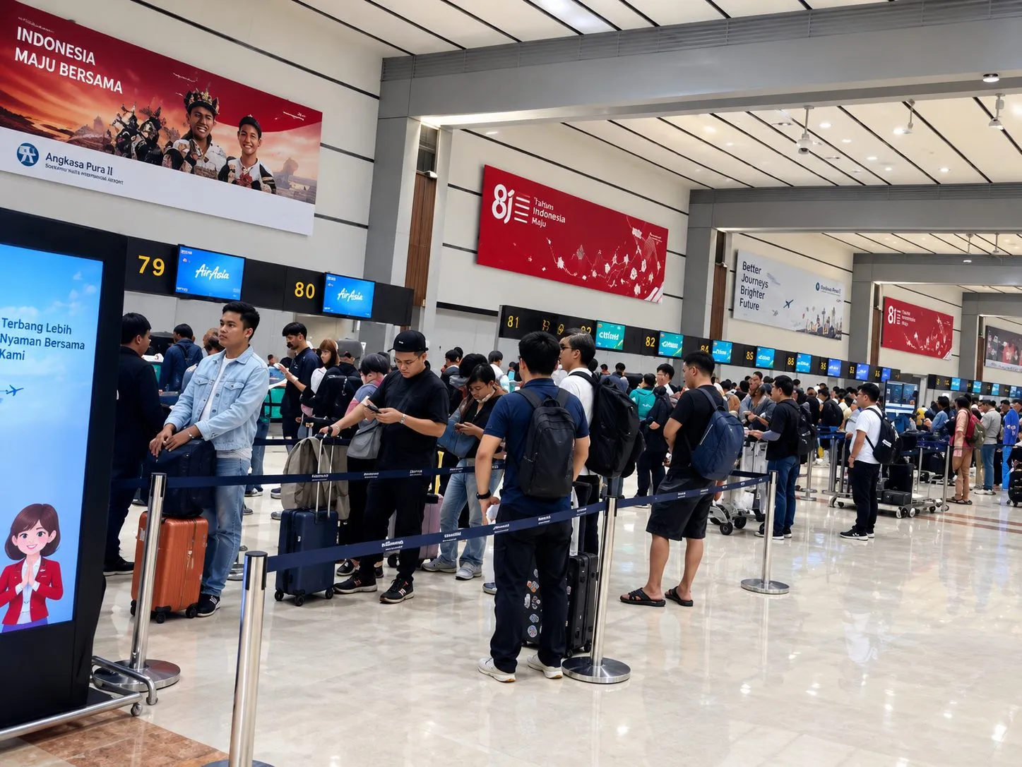 Bandara Soekarno-Hatta Kembali Dibuka, Antrean Penumpang Mengular di Terminal 2F