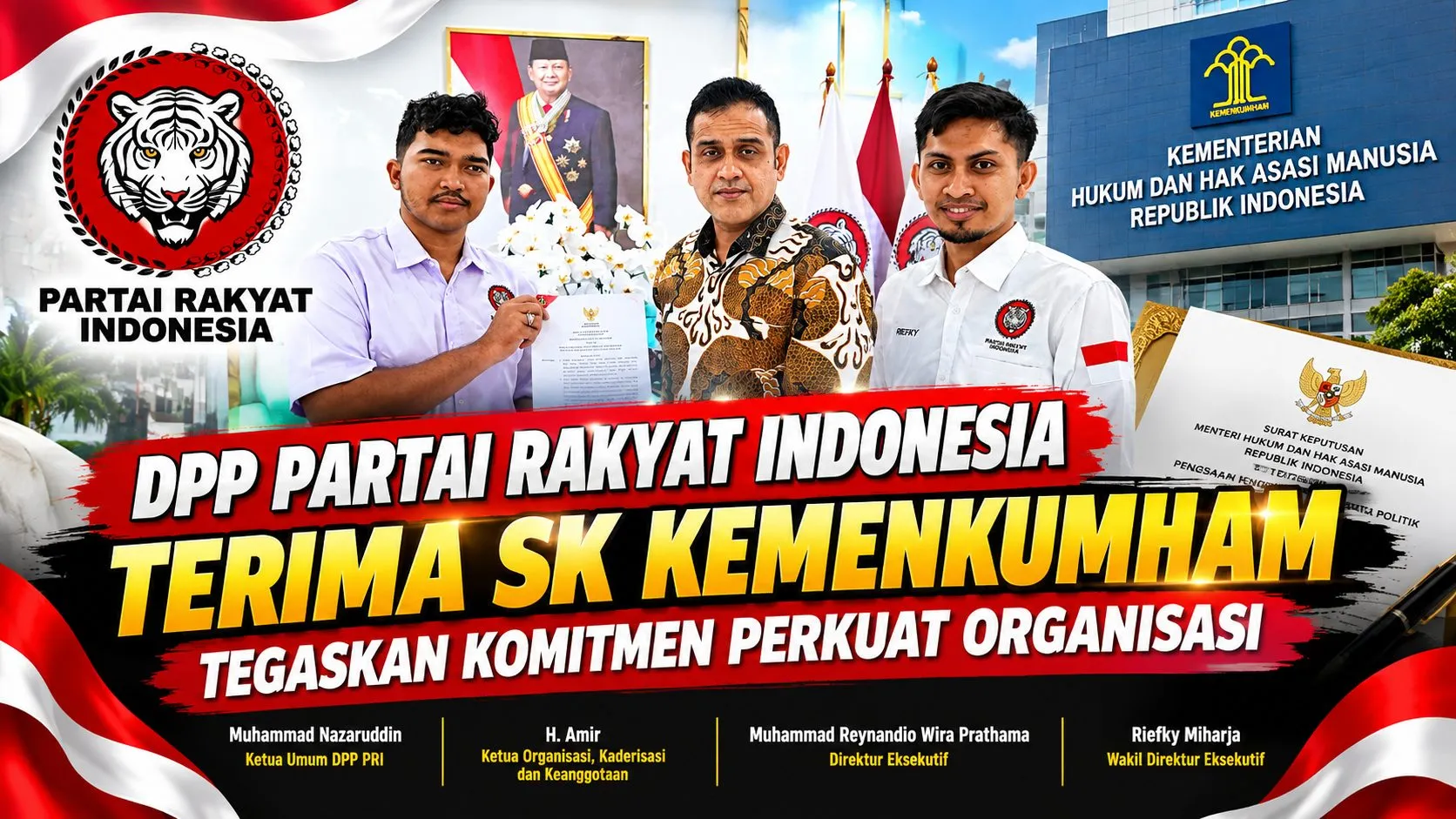 DPP Partai Rakyat Indonesia Terima SK Kemenkumham, Tegaskan Komitmen Perkuat Organisasi