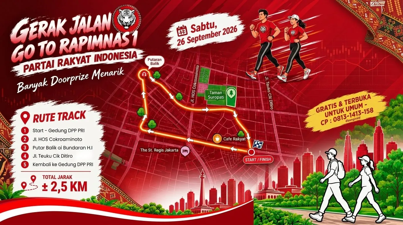 Partai Rakyat Indonesia Gelar "Gerak Jalan Go To Rapimnas 1" di Jakarta, Sediakan Banyak Doorprize Menarik