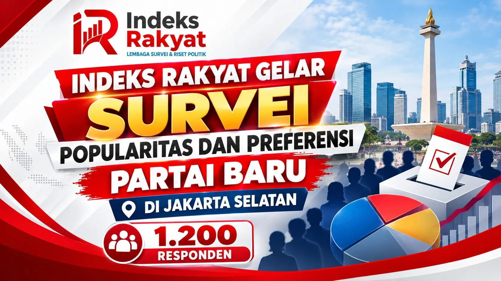 Indeks Rakyat Gelar Survei Popularitas dan Preferensi Partai Baru di Jakarta Selatan, Libatkan 1.200 Responden