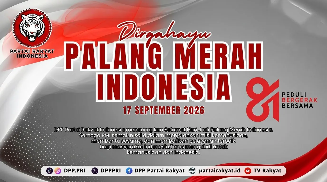 DPP Partai Rakyat Indonesia Sampaikan Ucapan Selamat HUT ke-81 Palang Merah Indonesia