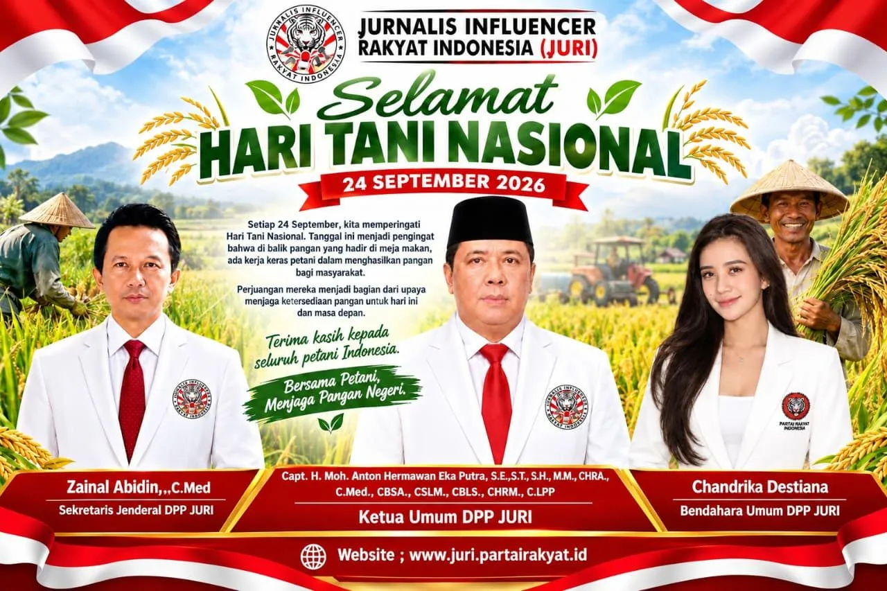 DPP JURI: Selamat Hari Tani Nasional 2026, Petani Adalah Penjaga Ketahanan Pangan Indonesia