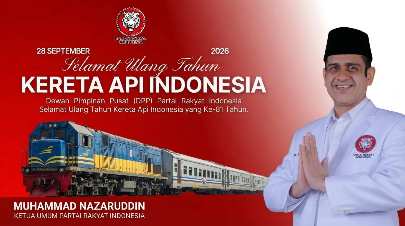 DPP Partai Rakyat Indonesia Ucapkan Selamat Hari Kereta Api Nasional dan HUT ke-81 KAI