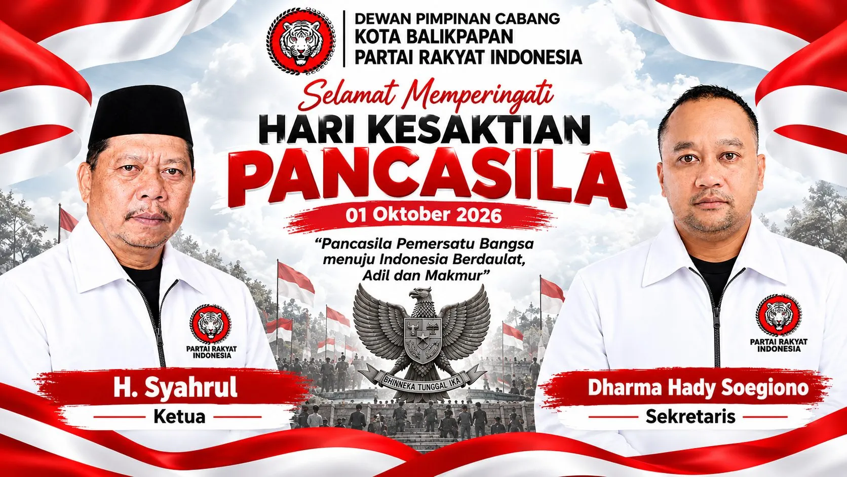 DPC Partai Rakyat Indonesia Kota Balikpapan Sampaikan Pesan Kebangsaan di Hari Kesaktian Pancasila 2026