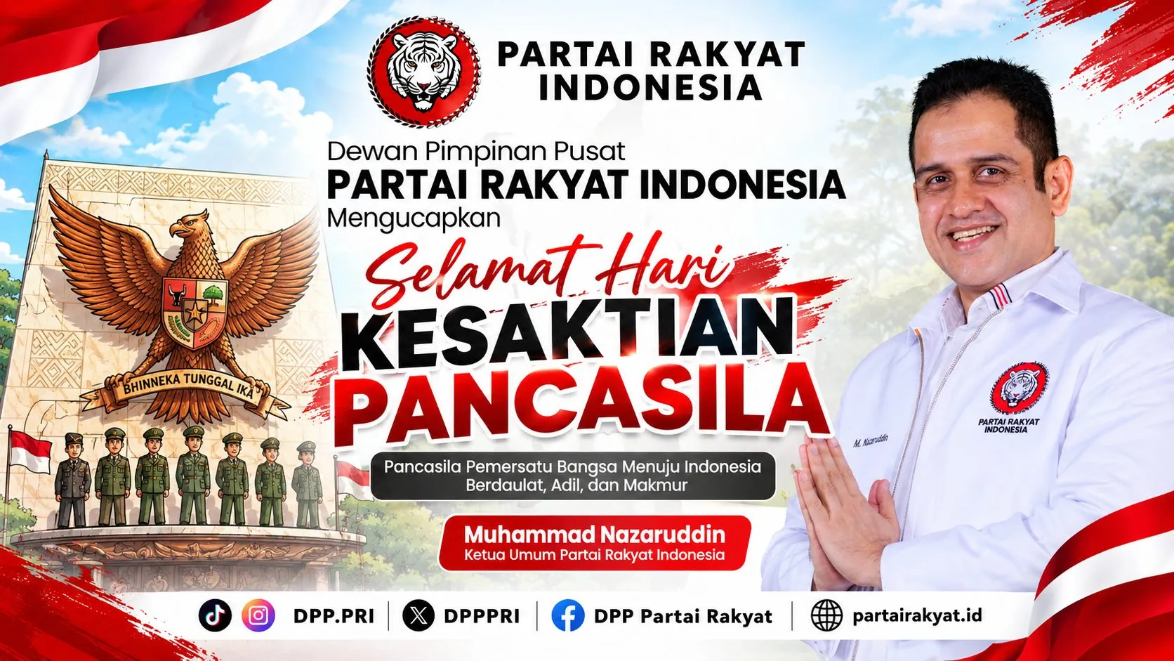 DPP Partai Rakyat Indonesia Sampaikan Ucapan Selamat Hari Kesaktian Pancasila 2026