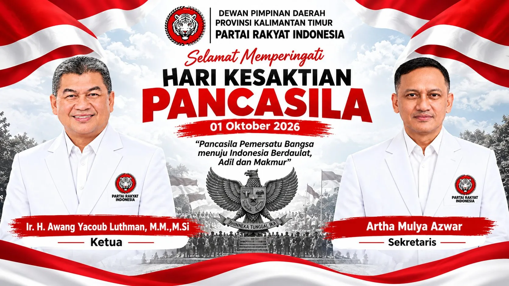DPD Partai Rakyat Indonesia Kalimantan Timur Sampaikan Pesan Hari Kesaktian Pancasila 2026